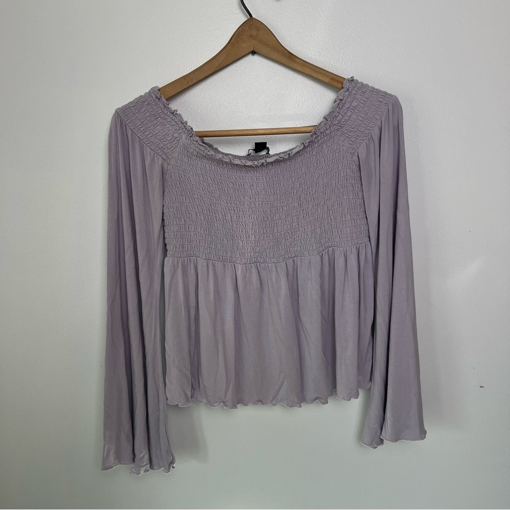 American Eagle Outfitters Lavender Smocked Blouse